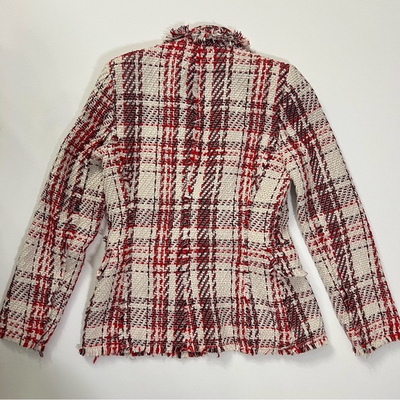 Red & White Textured Zara Blazer - Picture 4 of 4